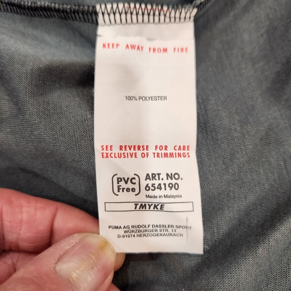 Vintage Puma Track Jacket Sweatshirt Mens Medium Black Gray Full Zip Gym - Picture 6 of 10